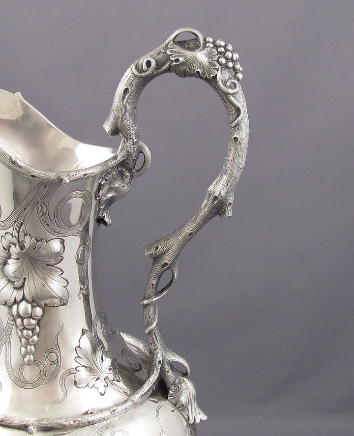 American Coin Silver Water Pitcher - JH Tee Antiques