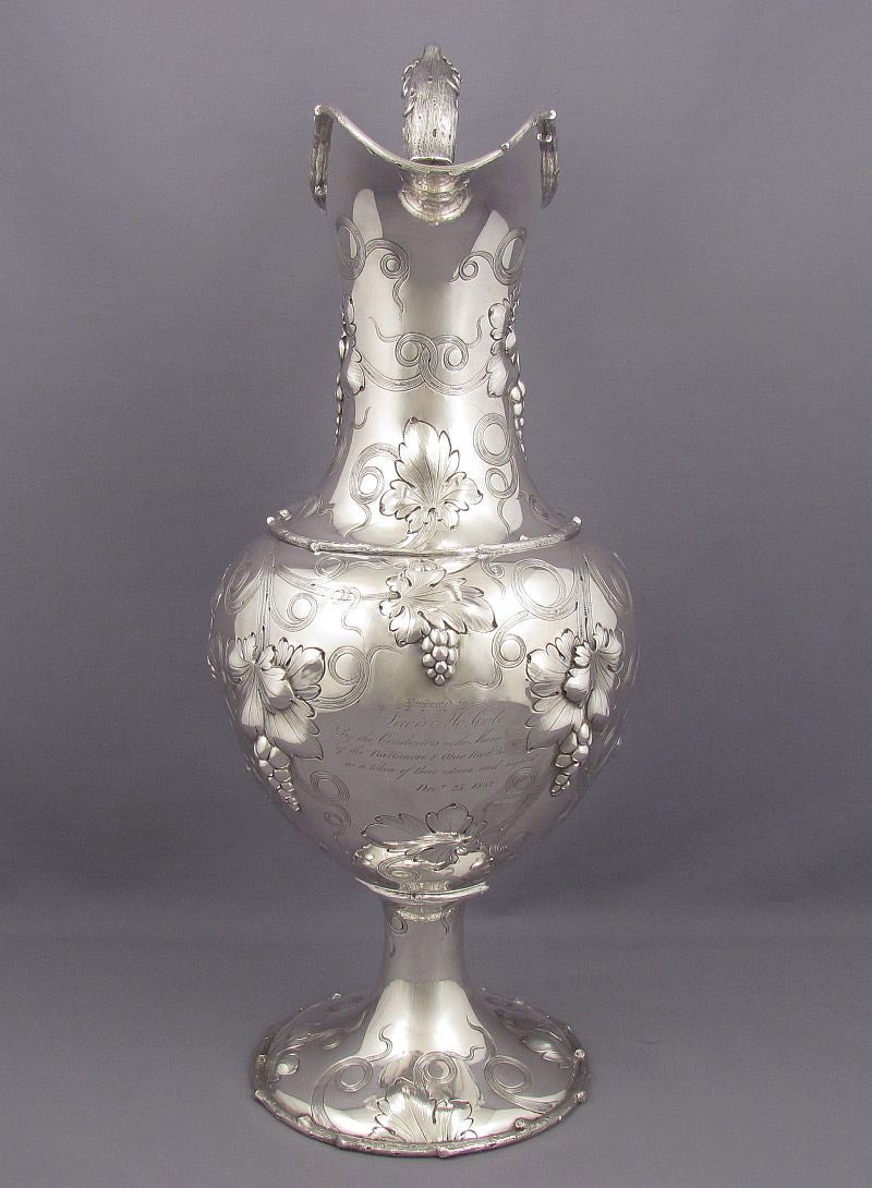 American Coin Silver Water Pitcher - JH Tee Antiques
