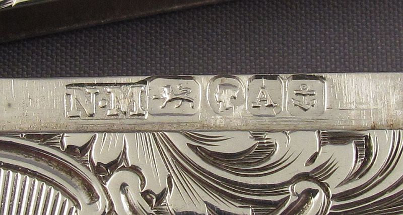 Victorian Silver Castle Top Card Case - JH Tee Antiques