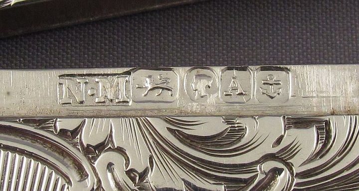 Victorian Silver Castle Top Card Case - JH Tee Antiques
