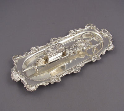 Victorian Silver Candle Snuffer & Tray - JH Tee Antiques