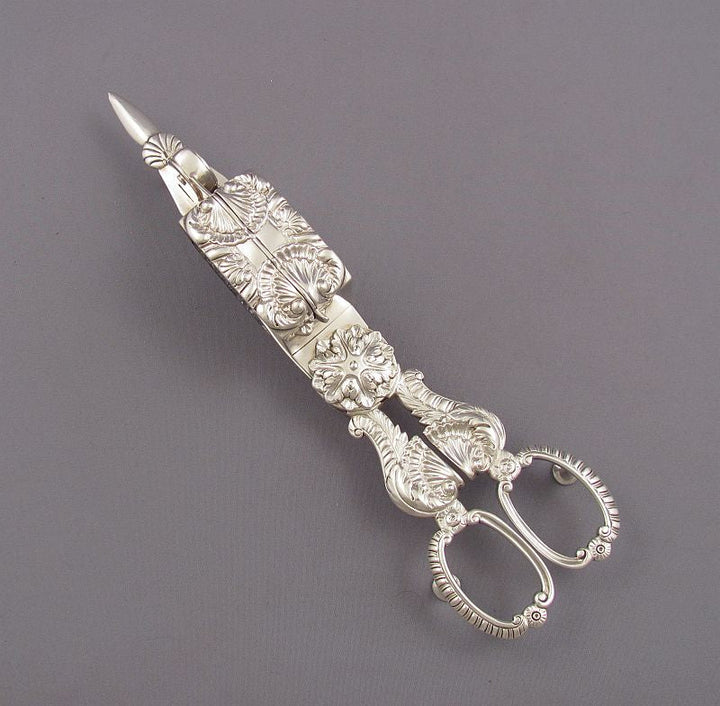Victorian Silver Candle Snuffer &amp; Tray - JH Tee Antiques