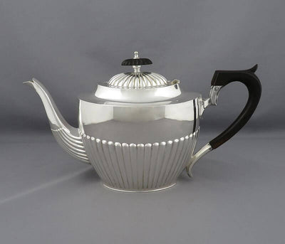 Late Victorian Sterling Silver Teapot - JH Tee Antiques