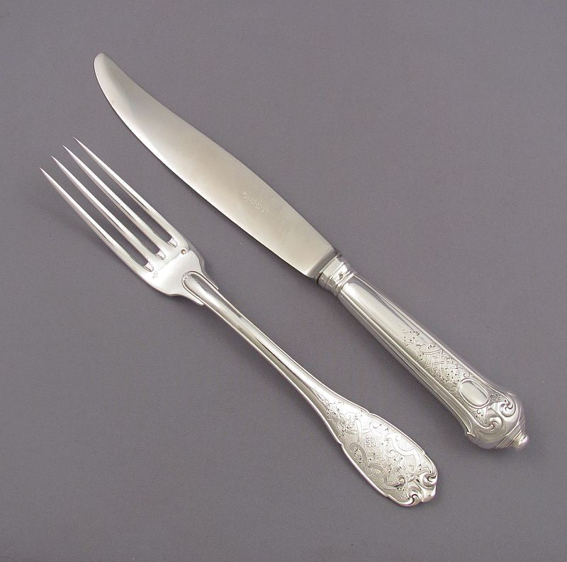 Puiforcat Elysee Sterling Flatware Set - JH Tee Antiques