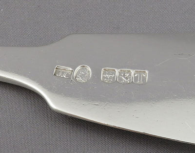 Scottish Sterling Silver Fiddle Pattern Fish Slice - JH Tee Antiques