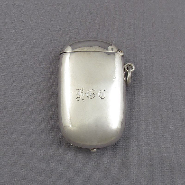 Victorian Silver Vesta Sovereign Stamp Case - JH Tee Antiques
