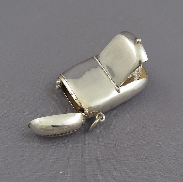 Victorian Silver Vesta Sovereign Stamp Case - JH Tee Antiques