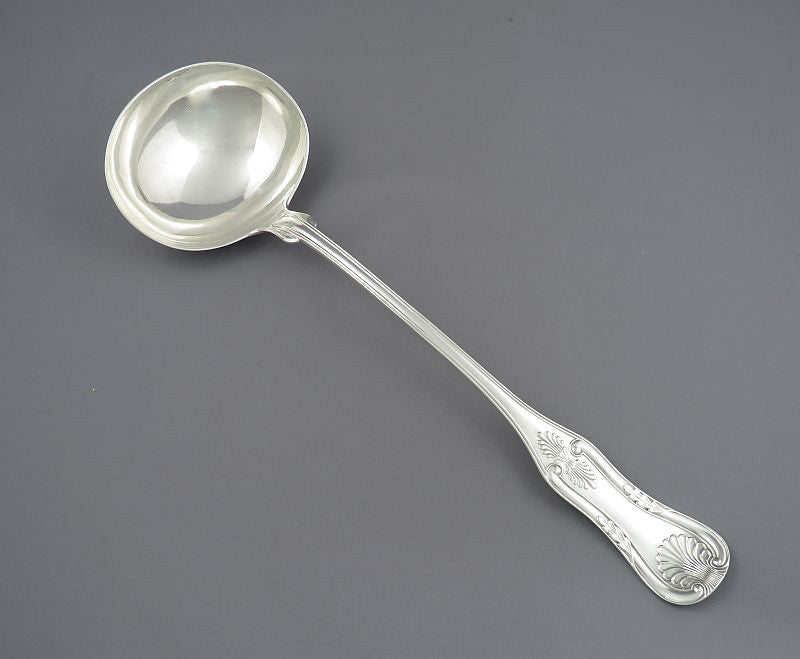 Antique American Kings Pattern Silver Soup Ladle - JH Tee Antiques