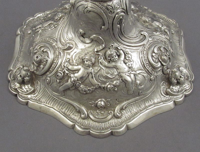 Rococo Sterling Silver Candlesticks - JH Tee Antiques