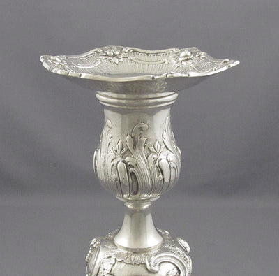 Rococo Sterling Silver Candlesticks - JH Tee Antiques