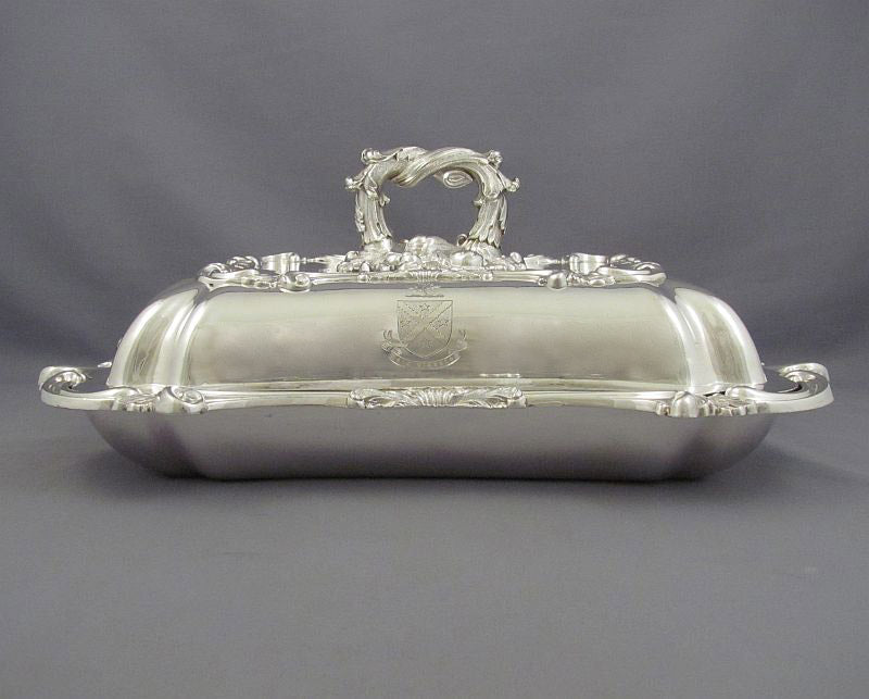 Pair of Victorian Silver Entree Dishes - JH Tee Antiques