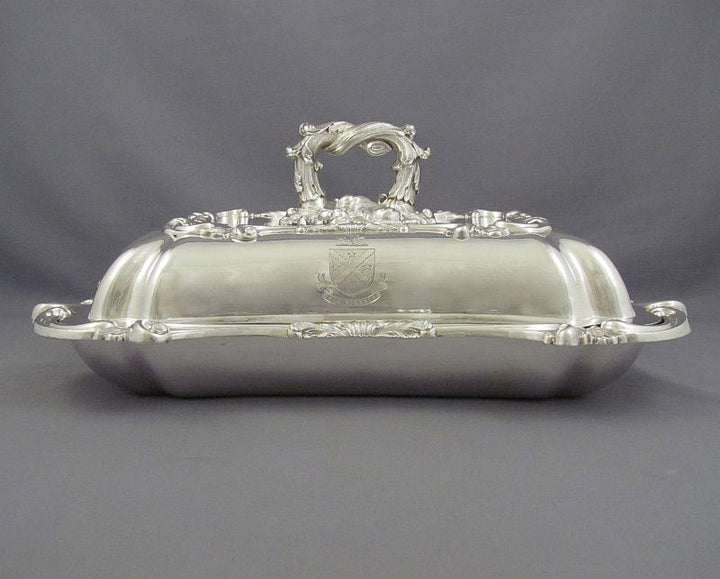 Pair of Victorian Silver Entree Dishes - JH Tee Antiques