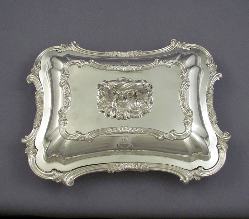 Pair of Victorian Silver Entree Dishes - JH Tee Antiques