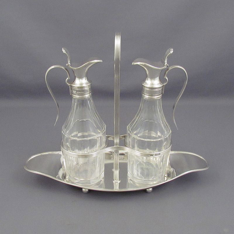 English Silver Oil &amp; Vinegar Cruet - JH Tee Antiques