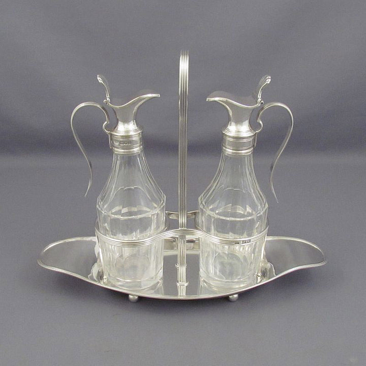 English Silver Oil &amp; Vinegar Cruet - JH Tee Antiques
