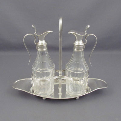 English Silver Oil & Vinegar Cruet - JH Tee Antiques