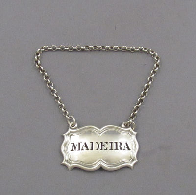 Victorian Silver Madeira Label - JH Tee Antiques