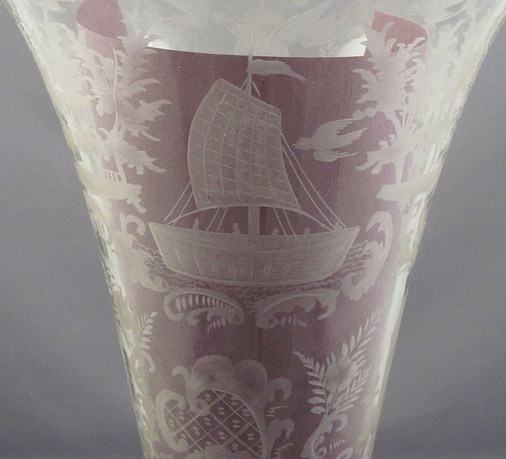 Large German Silver &amp; Glass Vase - JH Tee Antiques