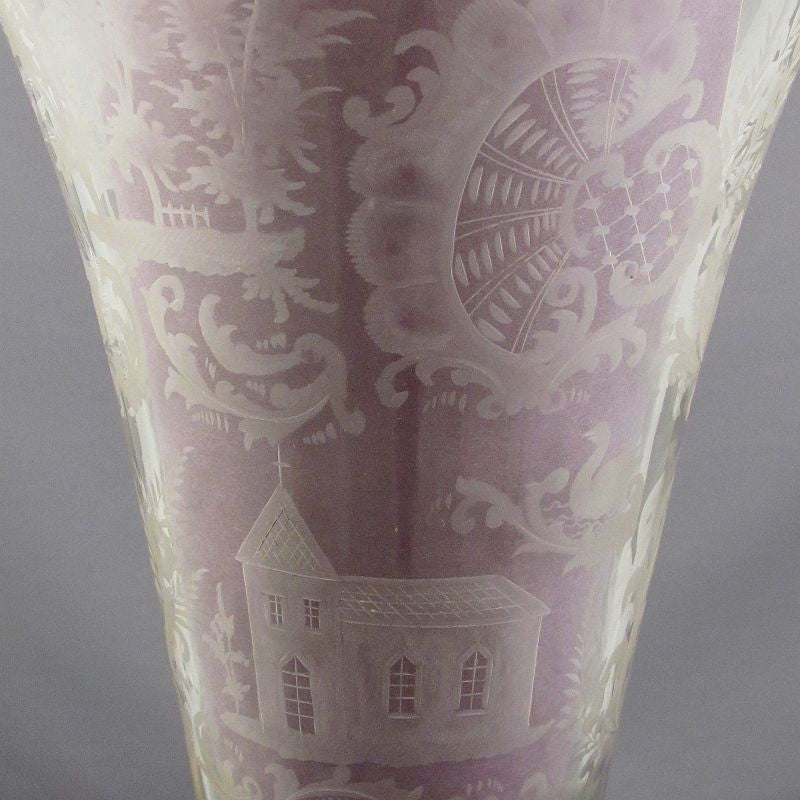 Large German Silver &amp; Glass Vase - JH Tee Antiques