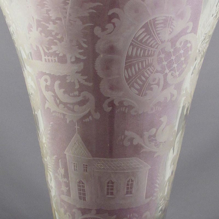 Large German Silver &amp; Glass Vase - JH Tee Antiques