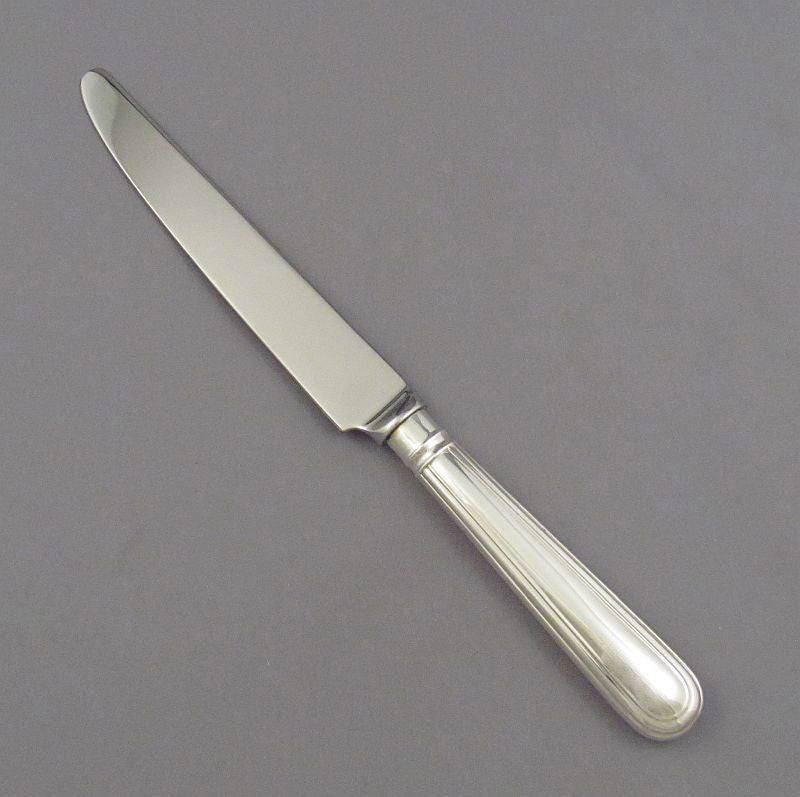 Set of 6 Old English Thread Silver Dinner Knives - JH Tee Antiques