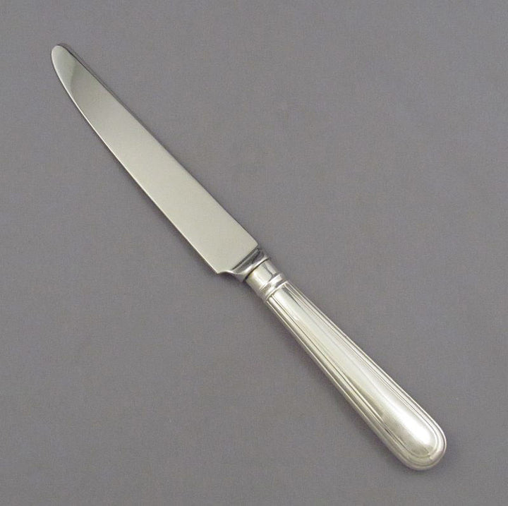 Set of 6 Old English Thread Silver Dinner Knives - JH Tee Antiques