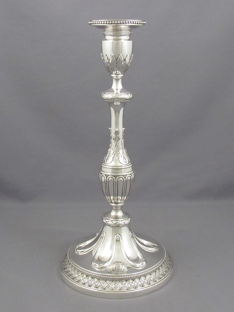 Set of Four George III Silver Candlesticks - JH Tee Antiques