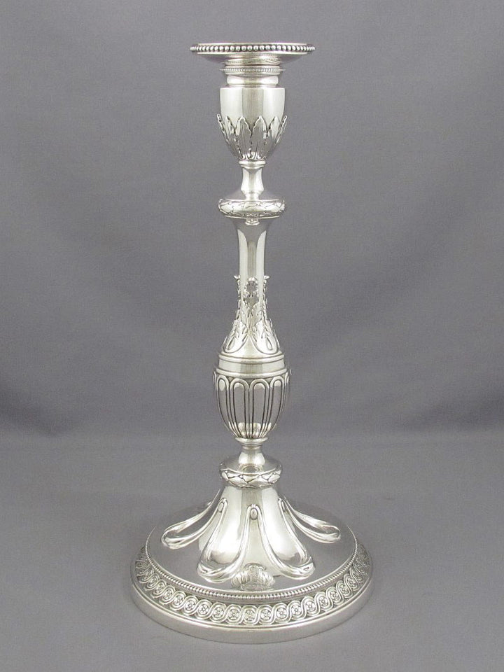 Set of Four George III Silver Candlesticks - JH Tee Antiques