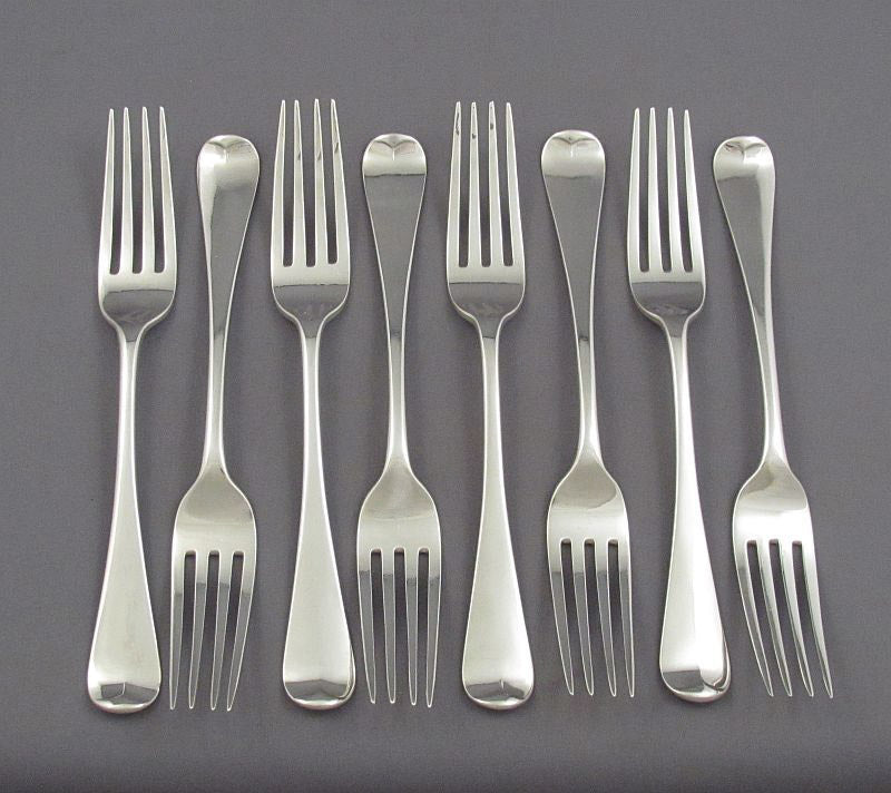 8 George III Old English Pattern Dinner Forks - JH Tee Antiques