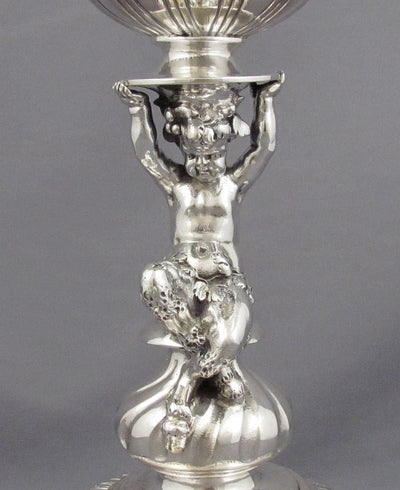 Pair of Austrian Figural Silver Dessert Stands - JH Tee Antiques