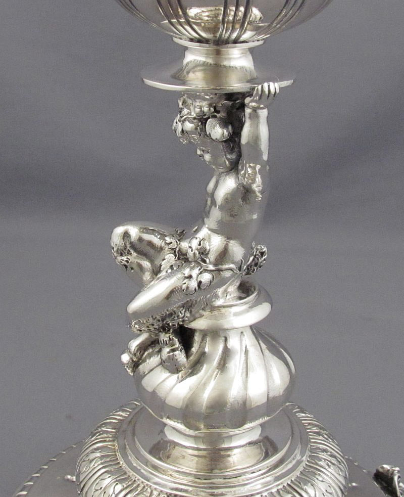 Pair of Austrian Figural Silver Dessert Stands - JH Tee Antiques