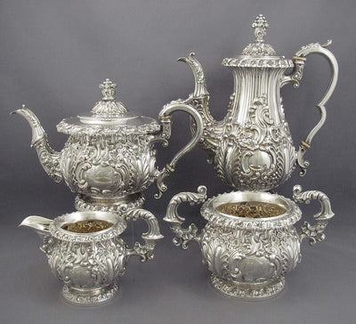 English Regency Silver Tea Set - JH Tee Antiques