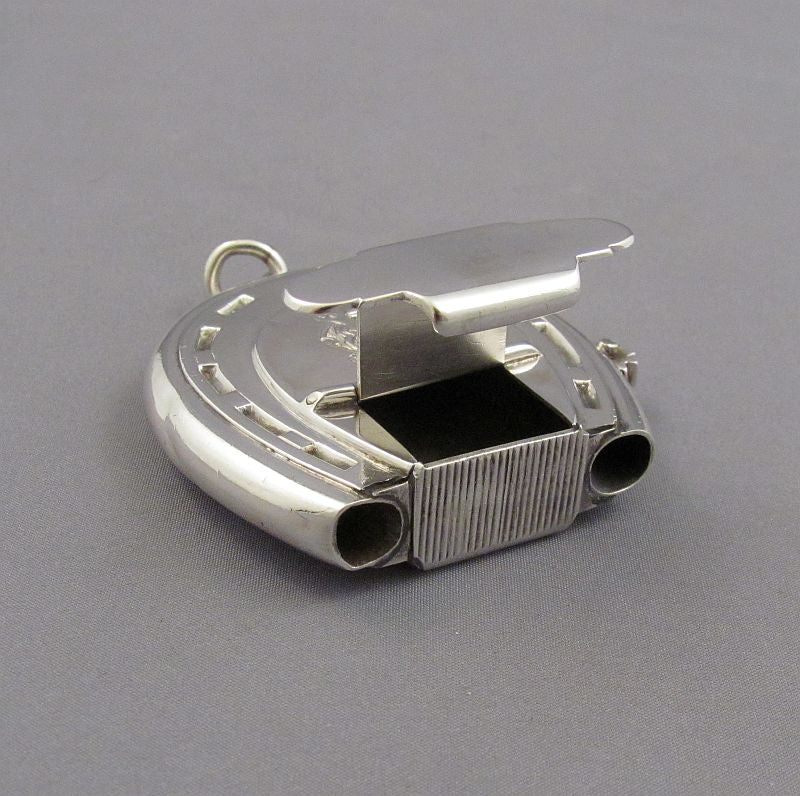 Victorian Silver Horseshoe Vesta Case - JH Tee Antiques