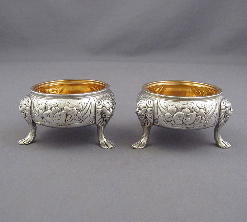 Pair of George III Irish Silver Open Salts - JH Tee Antiques