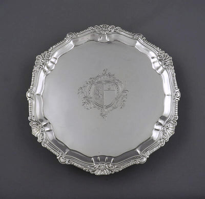 Irish Georgian Sterling Silver Salver - JH Tee Antiques