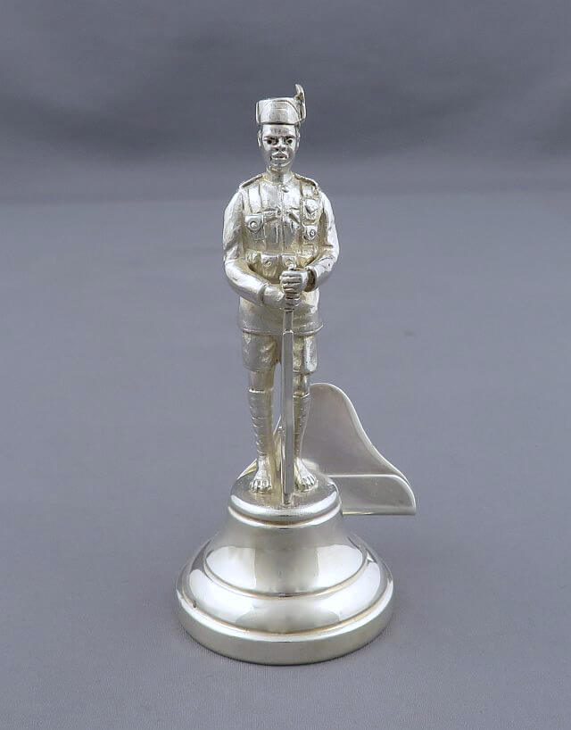 English Sterling Silver Military Soldier Menu Holders - JH Tee Antiques