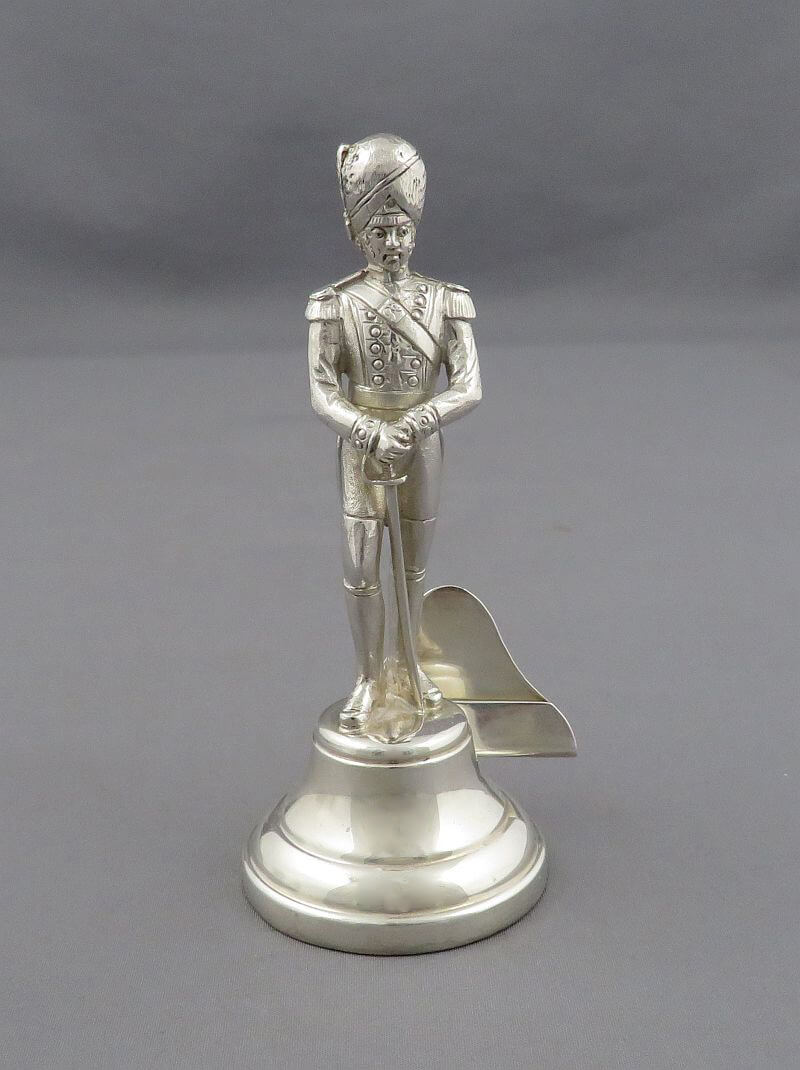 English Sterling Silver Military Soldier Menu Holders - JH Tee Antiques