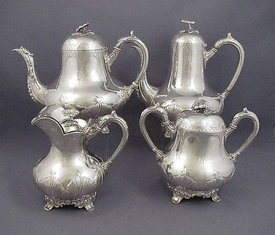 British Colonial Silver Tea Service - JH Tee Antiques