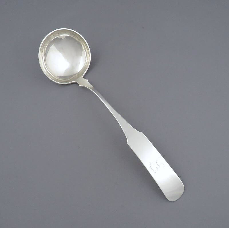 American Coin Silver Soup Ladle - JH Tee Antiques