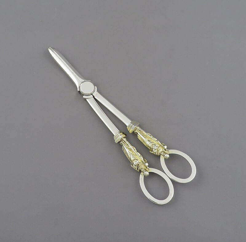 Victorian Silver Apostle Grape Shears - JH Tee Antiques