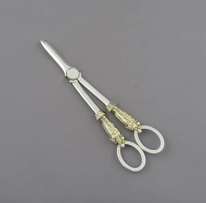 Victorian Silver Apostle Grape Shears - JH Tee Antiques