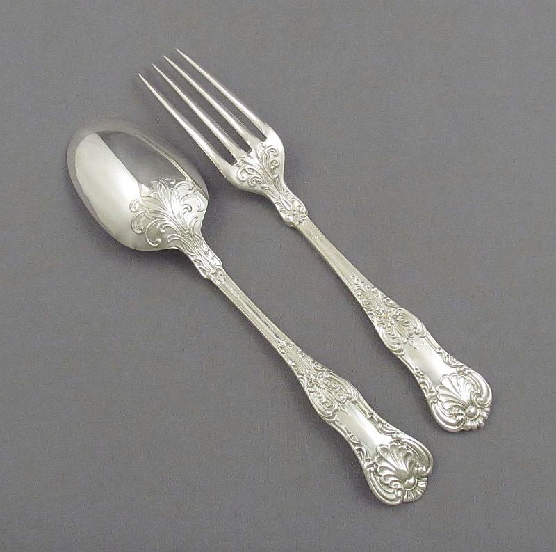 Queens Pattern Sterling Flatware Service for 12 - JH Tee Antiques