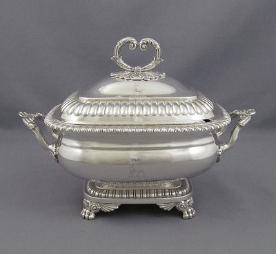 Pair of Regency Sterling Silver Sauce Tureens - JH Tee Antiques