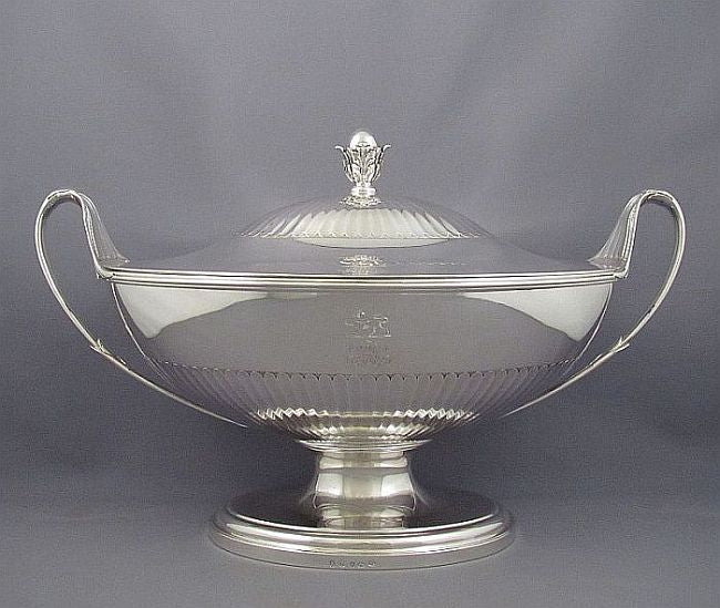 George III Silver Soup Tureen - JH Tee Antiques