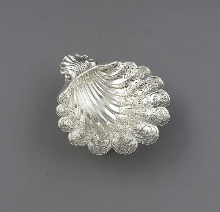 English Sterling Silver Butter Shell - JH Tee Antiques