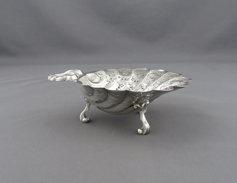 English Sterling Silver Butter Shell - JH Tee Antiques