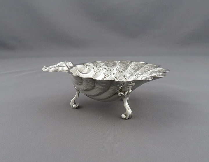 English Sterling Silver Butter Shell - JH Tee Antiques