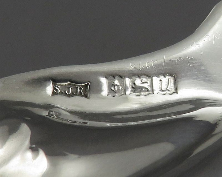 English Sterling Silver Butter Shell - JH Tee Antiques