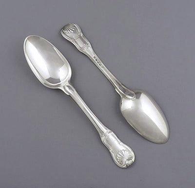 Pair of George III Silver Tablespoons - JH Tee Antiques