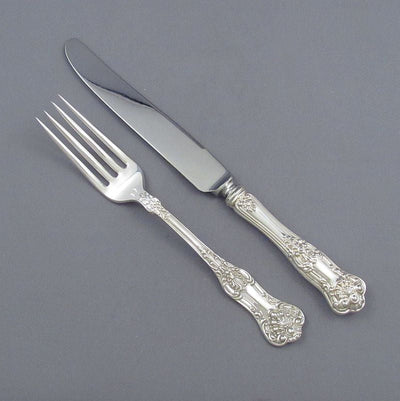 Queens Pattern Sterling Flatware Service for 12 - JH Tee Antiques